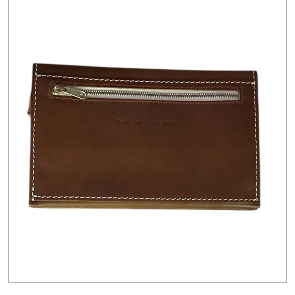 Portland Leather Elegant Brown Envelope Clutch - Picture 2 of 3